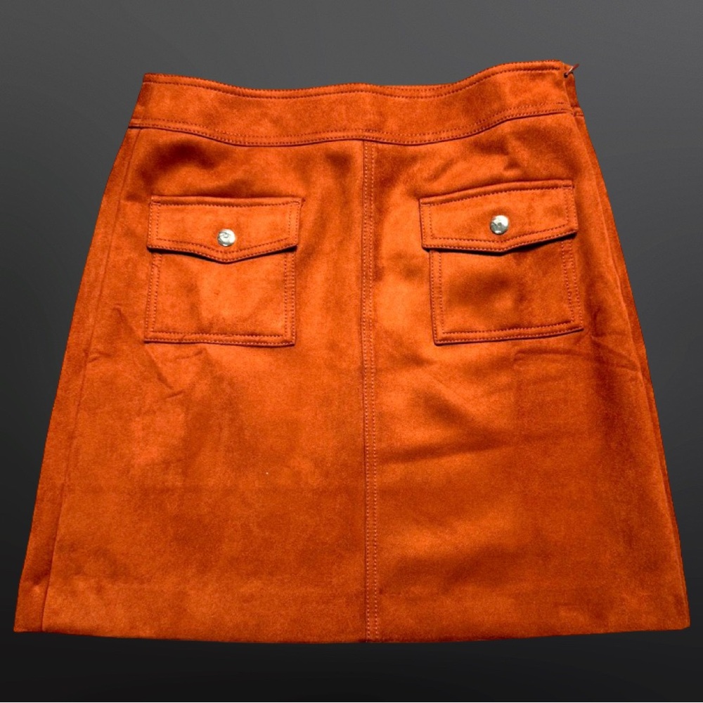LOFT Burnt Orange Faux Suede Mini Skirt Size 4